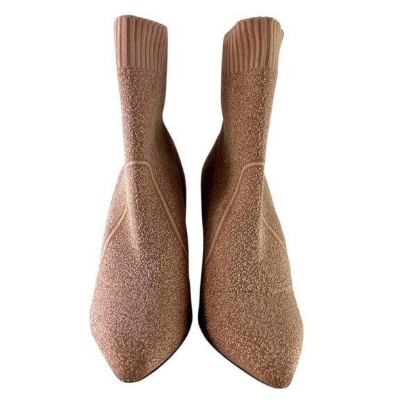 Call It Spring Womens Pink Pointed Toe Knit Ankle Boots W/ Stiletto Heel Sz 8 - Picture 2 of 12